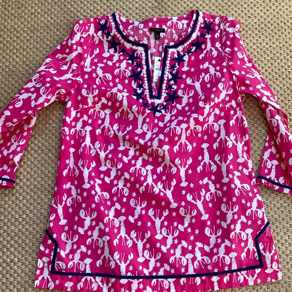 Talbots Lobster print tunic